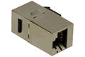 Adapter socket / socket; Keystone; Ks-RJ45X2-8p8c; RJ45 cat 6; for panel; latch; straight; silver