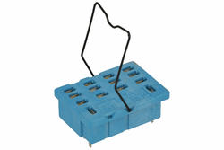 Relay socket; F96.14.SMA; PCB trough hole; blue; with clamp; Finder; RoHS; Compatible with relays: 56.34
