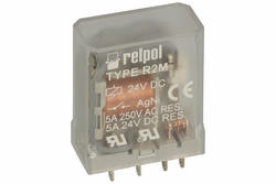 Przekaźnik; elektromagnetyczny przemysłowy; R2M-2012-23-1024; 24V; DC; 2 styki przełączne; 5A; do gniazda; Relpol; RoHS