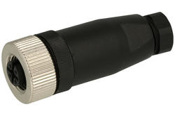 Socket; L-KLS15-M12A-P204-PG7; M12-4p; 4 ways; straight; screw; 0,25mm2; for cable; black; IP67; 4A; 250V; KLS; RoHS