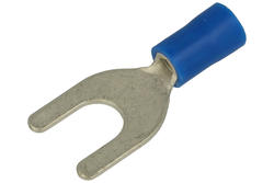 Cord end terminal; M6; fork; insulated; KWIM6B; blue; straight; for cable; 1,5÷2,5mm2; tinned; crimped