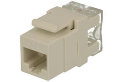 Socket; Keystone; Ks-RJ45 8p8c; RJ45 cat 6; for cable; latch; straight; white