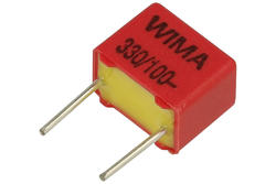 Capacitor; polypropylene; FKP; 330pF; 100V; FKP2; FKP2D003301D00HSSD; 2,5%; 4,5x6x7mm; 5mm; bulk; -55...+100°C; Wima; RoHS