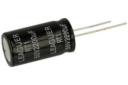 Capacitor; electrolytic; 2200uF; 50V; RT1; RT11H222M1631; fi 16x31mm; 7,5mm; through-hole (THT); bulk; Leaguer; RoHS