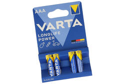 Battery; alkaline; LR03 AAA Longlife Power; 1,5V; blister; fi 10,3x44,5mm; VARTA; R3 AAA
