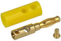 Banana plug; 4mm; 25.419.3; yellow; 41mm; pluggable (4mm banana socket); screwed; 32A; 60V; gold plated brass; ABS; Amass; RoHS