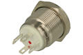 Przełącznik; przyciskowy; GQ19PF-10E/J/R/24V/S; OFF-(ON); 1 tor; podświetlenie LED 24V; czerwony; ring; monostabilny; na panel; 2A; 36V DC; 19mm; IP65; Onpow; RoHS