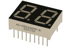 Display; LED; AD-05624BMR-B; double; red; anode; 7-segment; 14,2mm; 25mm; 19mm; Background colour: black; 24mcd; 640nm; 10mA; 5V