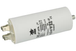 Capacitor; motor; 30uF; 450V AC; fi 40x95mm; 6,3mm connectors; screw without nut; YIC; RoHS