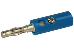 Banana plug; 4mm; 25.419.5; blue; 41mm; pluggable (4mm banana socket); screwed; 32A; 60V; nickel plated brass; ABS; Amass; RoHS
