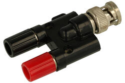 Connecting plug; Amass; 21.133; BNC plug / 2x banana socket 4mm; black; 62,5mm; 3A; 60V; RoHS