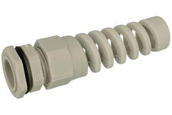 Cable gland with grommet; PG13,5; plastic; IP68; light gray; PG13,5; 6÷12mm; 20,4mm; with PG type thread; Howo; RoHS