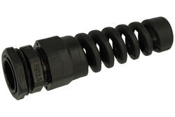 Cable gland with grommet; PG13,5; plastic; IP68; black; PG13,5; 6÷12mm; 20,4mm; with PG type thread; Howo; RoHS