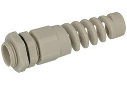 Cable gland with grommet; PG9; plastic; IP68; light gray; PG9; 4÷8mm; 15,3mm; with PG type thread; Howo; RoHS
