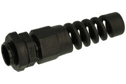 Cable gland with grommet; PG9; plastic; IP68; black; PG9; 4÷8mm; 15,3mm; with PG type thread; Howo; RoHS