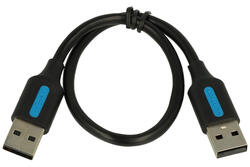 Cable; USB; COJBC; 2x USB-A 2.0 plugs; 0,25m; black; round; PVC; VENTION; RoHS