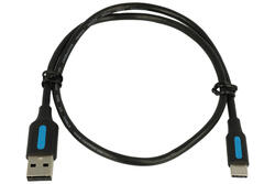 Cable; USB; COKBD; 2x USB-C 2.0 plugs; USB-A 2.0  plug; 0,5m; black; round; PVC; VENTION; RoHS
