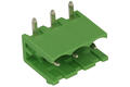 Terminal block; 2EHDR-03P; 3 ways; R=5,08mm; 12mm; 20A; 300V; through hole; straight; open; solder; green; Dinkle; RoHS
