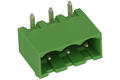 Terminal block; 2EHDRC-03P; 3 ways; R=5,08mm; 12mm; 20A; 300V; through hole; angled 90°; closed; green; Dinkle; RoHS
