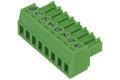 Terminal block; EDK-3.81-08P-4S; 8 ways; R=3,81mm; 15,6mm; 8A; 300V; for cable; angled 90°; square hole; slot screw; screw; vertical; 1,0mm2; green; KLS; RoHS; AK1550