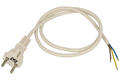 Cable; power supply; KZWP7/7; wires; CEE 7/7 straight plug; 1m; white; 3 cores; 1,00mm2; 10A; round; stranded; CCA
