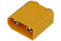 Plug; DC power; XT90PB-M; 2 ways; straight; through hole; yellow; PCB; 40A; 500V; polyamide (PA); brass; Amass; RoHS