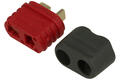 Socket; DC power; AM1015E-F; 2 ways; straight; red; solder; 25A; 500V; polyamide (PA); Amass; RoHS