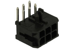 Plug; MicroFit; MFW-06; 6 ways; 2x3; angled 90°; 3,00mm; through hole; latch; 5A; 250V; RoHS; MX43045