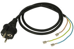 Cable; power supply; KZWP7/7; wires; CEE 7/7 straight plug; 1m; black; 3 cores; 1,00mm2; 10A; round; stranded; CCA