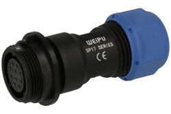 Socket; SP1711/S10-1N; 10 ways; straight; solder; 0,75mm2; 6-10mm; SP17; for cable; IP68; 5A; 400V; Weipu; RoHS