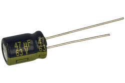 Kondensator; elektrolityczny; niskoimpedancyjny; EEUFC1J470; 47uF; 63V; FC; fi 8x11,5mm; 3,5mm; przewlekany (THT); luzem; Panasonic; RoHS