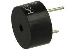 Buzzer elektromagnetyczny; HCM1009; 75 dB (d=0,1m); 20mA; fi 10mm; 2,5kHz; przewlekany (THT); 5; ciągły; z generatorem; piny; 5mm