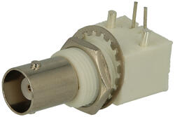 Socket; BNC; BNC-309; screw; for panel; solder; straight; silver; white