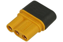 Socket; DC power; MR30-FB; 3 ways; straight; for cable; yellow; solder; 15A; 500V; polyamide (PA); brass; Amass