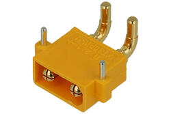 Plug; DC power; XT30PW-M; 2 ways; angled 90°; yellow; solder; 15A; 500V; polyamide (PA); brass; Amass; RoHS