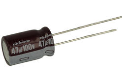 Kondensator; elektrolityczny; niskoimpedancyjny; UPW2A470MPD1TD; 47uF; 100V; UPW; fi 10x16mm; 5mm; przewlekany (THT); taśma; Nichicon; RoHS