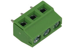 Terminal block; pluggable; ELK508V-03P; 3 ways; R=5,08mm; 10mm; 13A; 300V; through hole; straight; square hole; slot screw; screw; vertical; 0,14÷1,5mm2; green; Dinkle; RoHS