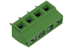 Terminal block; pluggable; ELK508V-04P; 4 ways; R=5,08mm; 10mm; 13A; 300V; through hole; straight; square hole; slot screw; screw; vertical; 0,14÷1,5mm2; green; Dinkle; RoHS