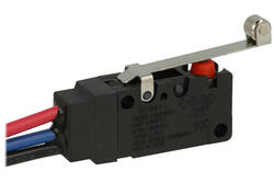 Mikroprzełącznik; G5W11-WZ100A06-W3 ENEC 15; dźwignia z rolką; 34mm; 1NO+1NC wspólny pin; szybkie; z przewodem 30cm; 10A; 250V; IP67; Canal; RoHS