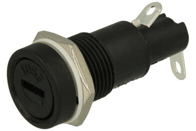 Fuse socket; FH1-B-MW; diam.5x20mm; panel mounted; 10A; 250V AC; CANAL COMPONENTS INC; RoHS