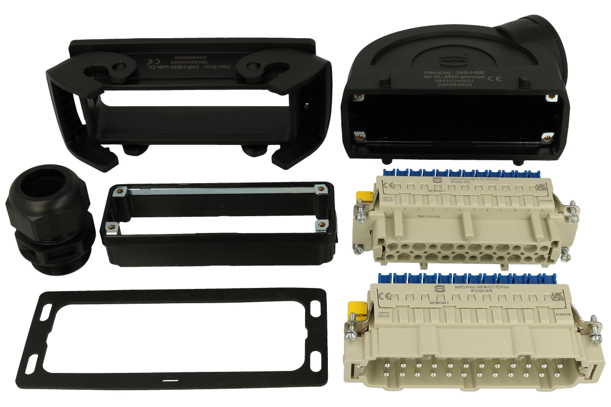 Connector socket + plug; Han Kit; Harting; 10330240000; 24 ways ...