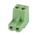 Terminal block; XY2500F-B-02P; 2 ways; R=5,08mm; 18,3mm; 12A; 300V; for cable; angled 90°; square hole; slot screw; screw; vertical; 2,5mm2; green; Xinya; RoHS