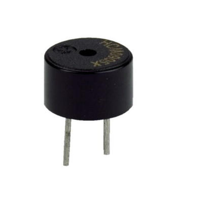 Buzzer elektromagnetyczny; HCM1001; 75 dB (d=0,1m); 1,3÷2V; 25mA; fi 10mm; 2,5kHz; przewlekany (THT); 5; ciągły; z generatorem; piny; 5mm