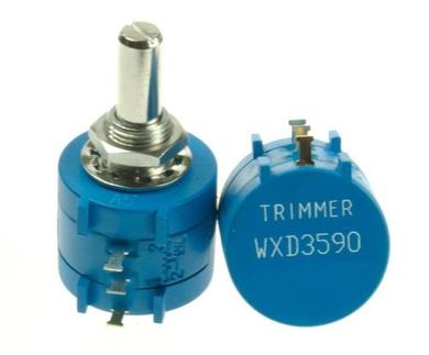 Potentiometer; helipot; shaft; multi turns; WXD3590S-104; 100kohm; linear; 5%; 2W; axis diam.6,00mm; 20,6mm; metal; smooth; 10; wire-wound; solder; KLS; RoHS