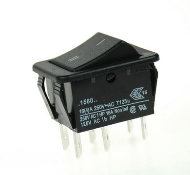 Switch; rocker; C1560ABBB; ON-ON; 2 ways; black; no backlight; bistable; 6,3x0,8mm connectors; 22x30mm; 2 positions; 16A; 250V AC; Bulgin