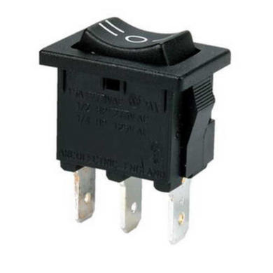 Switch; rocker; H8620VBBB; ON-OFF-ON; 1 way; black; no backlight; bistable; 4,8x0,8mm connectors; 12,9x19mm; 3 positions; 15A; 250V AC; Bulgin