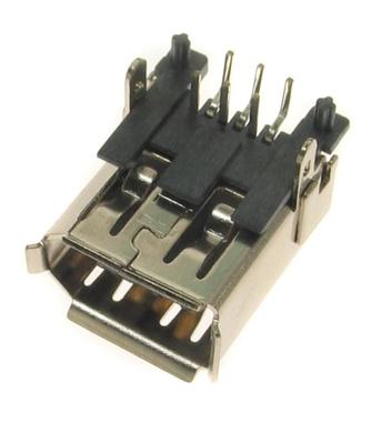 Socket; IEEE 1394 FireWire; IE6GR; black; through hole; horizontal; angled 90°; nickel; Connfly; RoHS