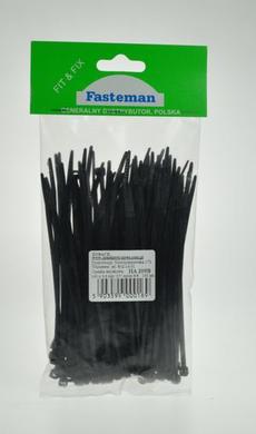Ties; for cables; HA209B; 140mm; 3,6mm; black; 100pcs.; Fasteman