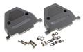 Connector housing; D-Sub; Canon 37p HQ; 37 ways; for cable; straight; grey; plastic; screwed; RoHS