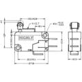 Microswitch; VS15N05-1C; lever with roller; 12mm; 1NO+1NC common pin; snap action; conectors 6,3mm; 15A; 250V; Highly; RoHS